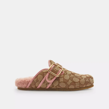 Ashton clog in khaki pink, side view
