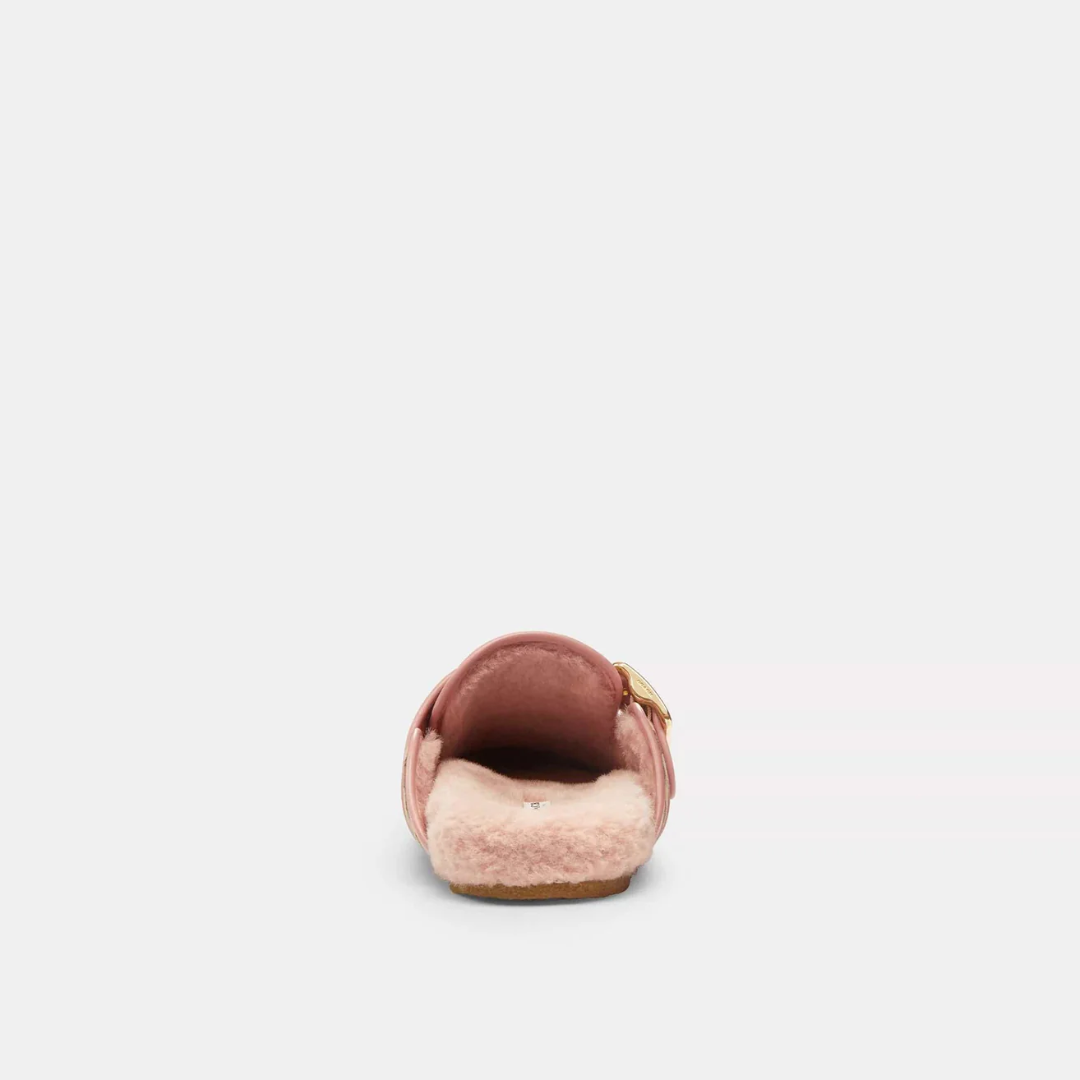 Ashton clog in khaki pink, rear and lining view
