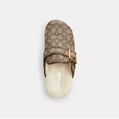 Ashton clog in light khaki ivory, top view