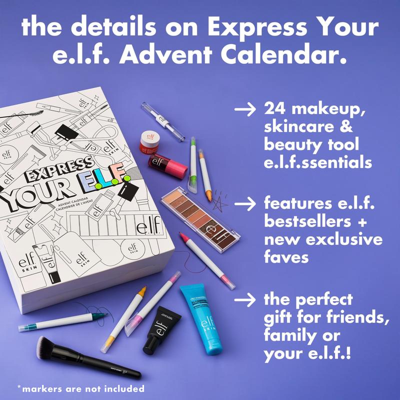 e.l.f. calendar details and color-in packaging