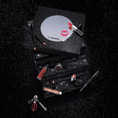 MAC Icons Advent Calendar with included lip colours, pencils and Lipglass cap