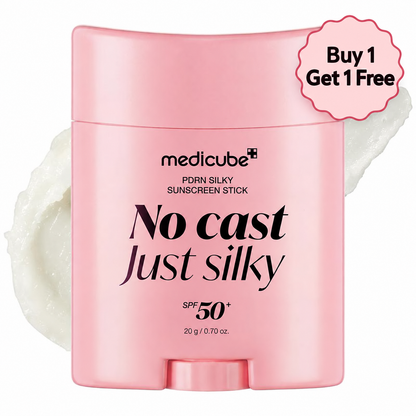Medicube PDRN Silky Sunscreen Stick with Buy 1 Get 1 Free offer badge
