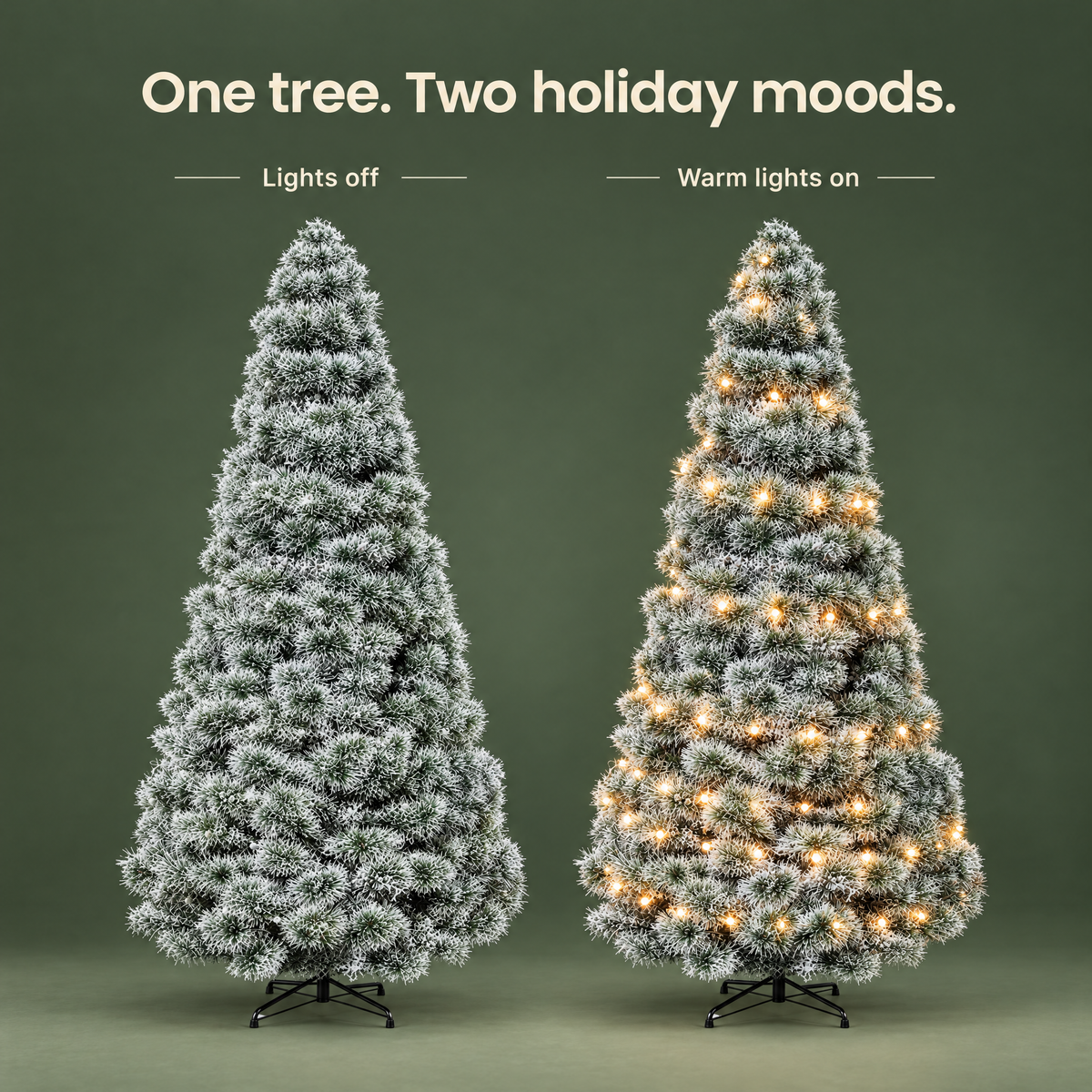 G02 — Sweetcrispy snow-flocked pre-lit Christmas tree