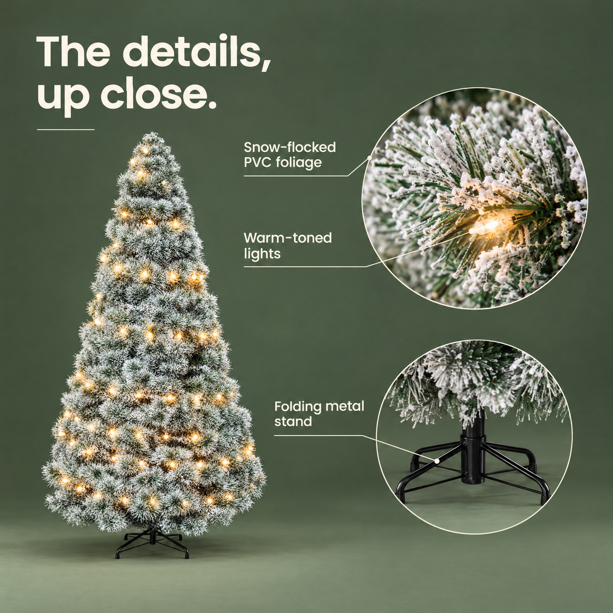 G03 — Sweetcrispy snow-flocked pre-lit Christmas tree