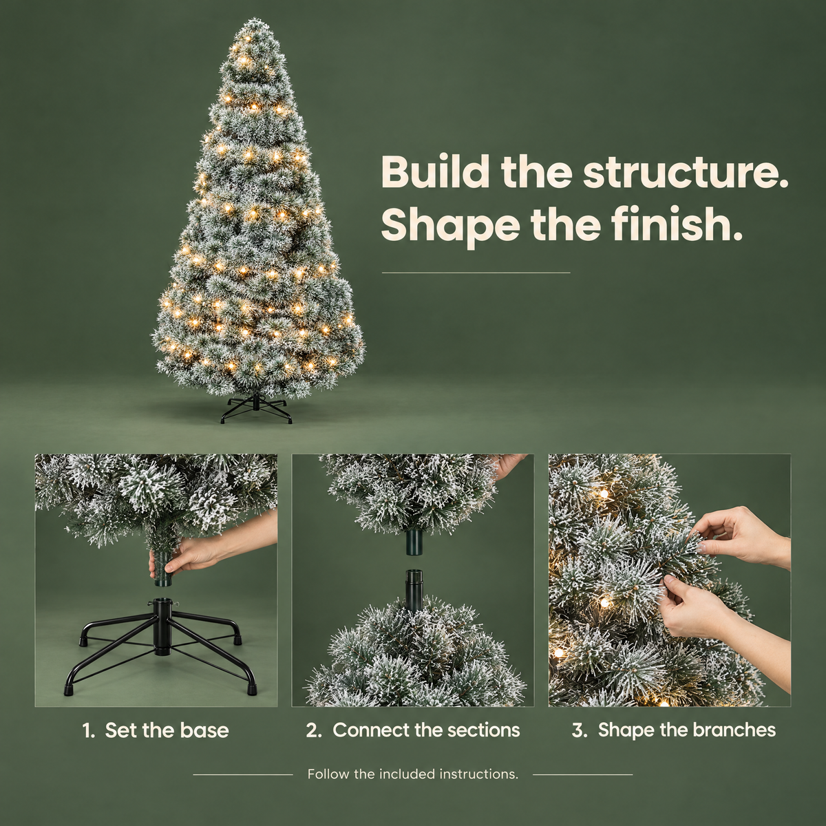 G04 — Sweetcrispy snow-flocked pre-lit Christmas tree