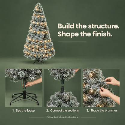 G04 — Sweetcrispy snow-flocked pre-lit Christmas tree