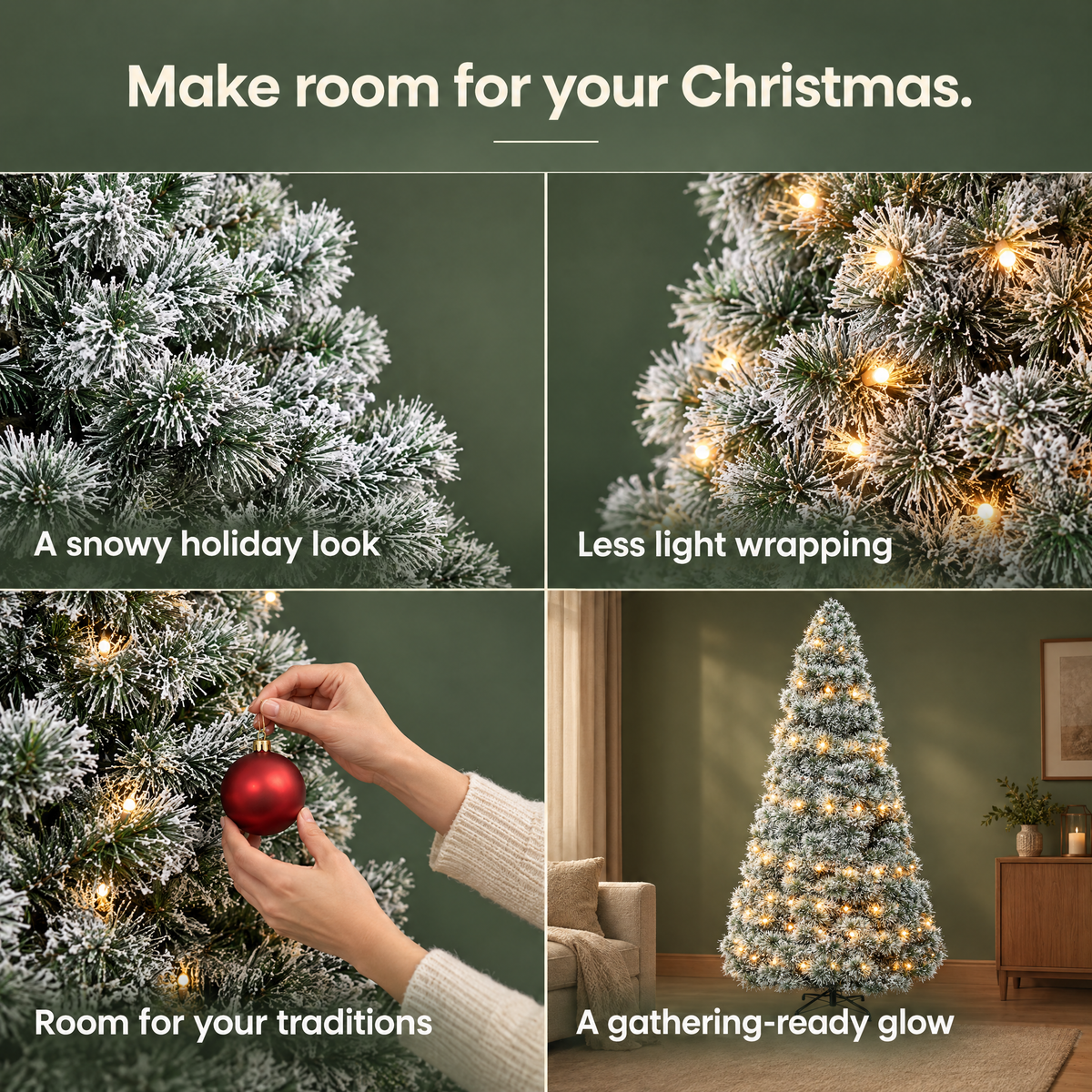 G05 — Sweetcrispy snow-flocked pre-lit Christmas tree