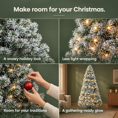 G05 — Sweetcrispy snow-flocked pre-lit Christmas tree