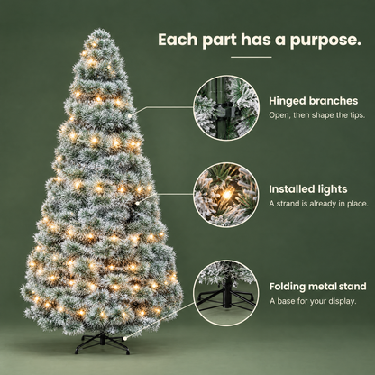 G06 — Sweetcrispy snow-flocked pre-lit Christmas tree