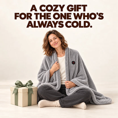 Heated wearable blanket presented as a thoughtful cozy gift